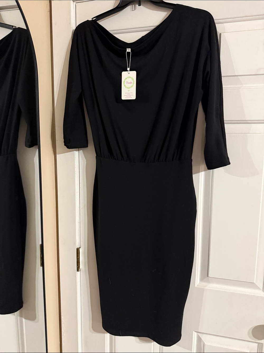 Classic Black Dress - Women's ribbed Dress